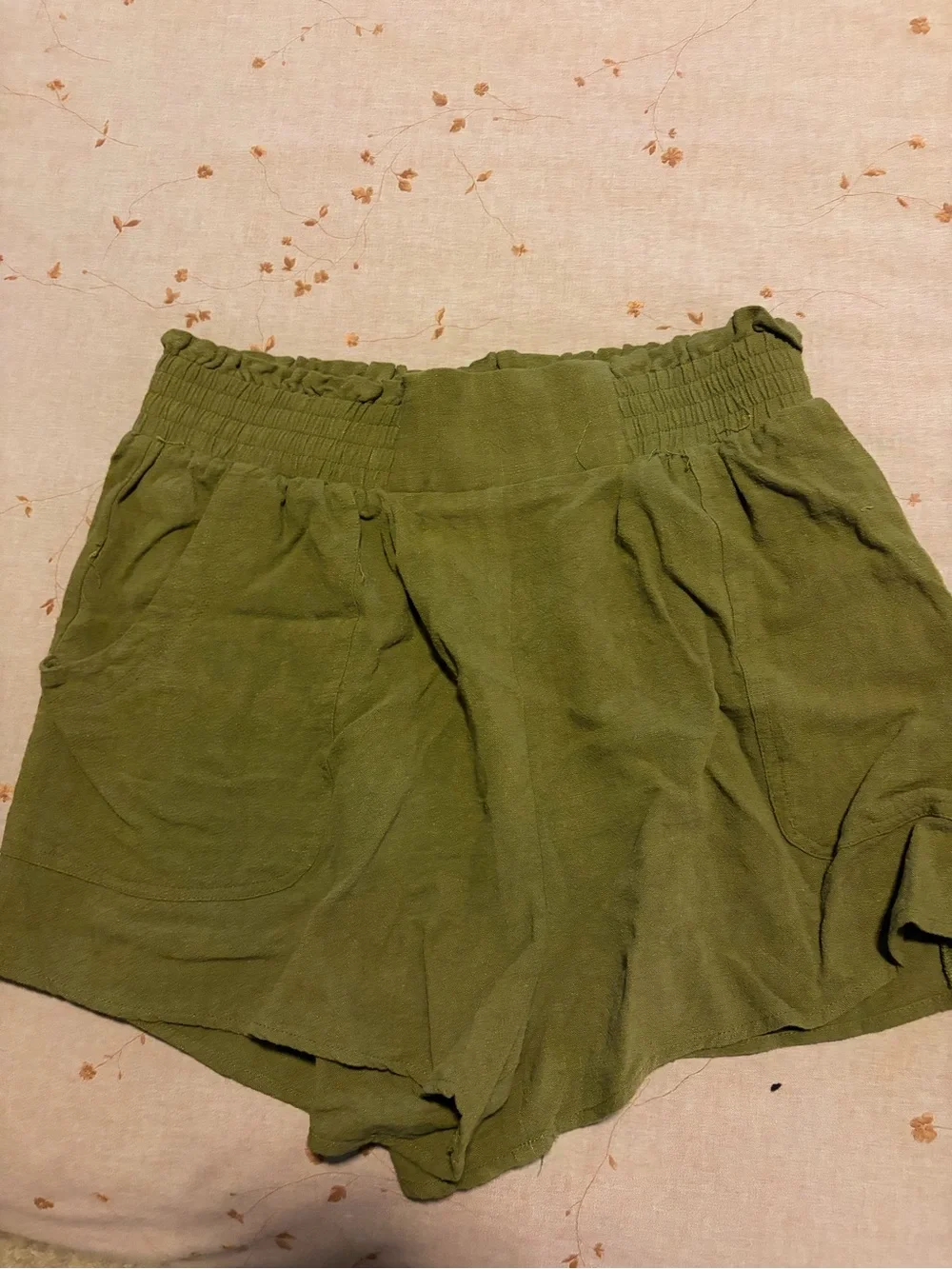 Automet Olive Green Two-Piece Tank Top and Shorts Set
